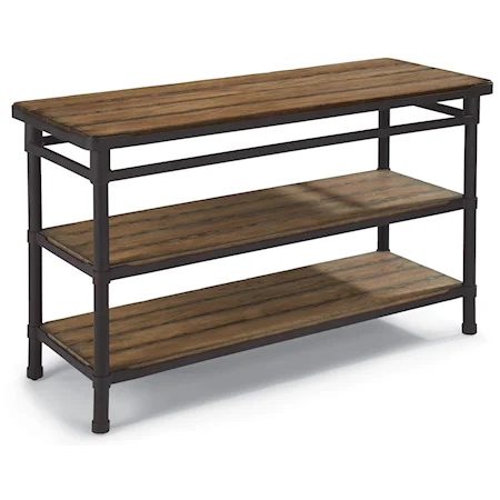 Rectangular Sofa Table with Two Lower Shelves